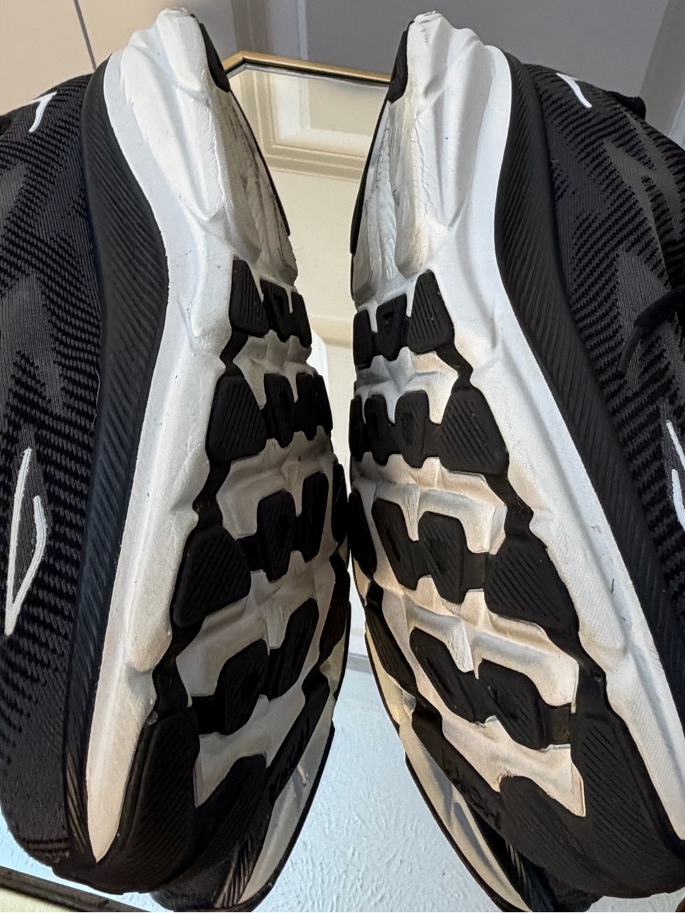 Hoka Men's Black and White Cushioning Running Shoes - Picture 4 of 10